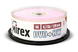  DVD+RW Mirex 4.7 Gb, 4x, Cake Box (25), (25/300)